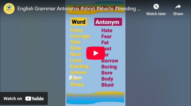 Improve your English grammar and composition by learning common antonyms.