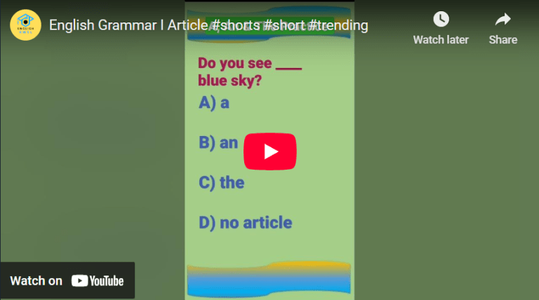 Learn English grammar rules on articles with this simple exercise.